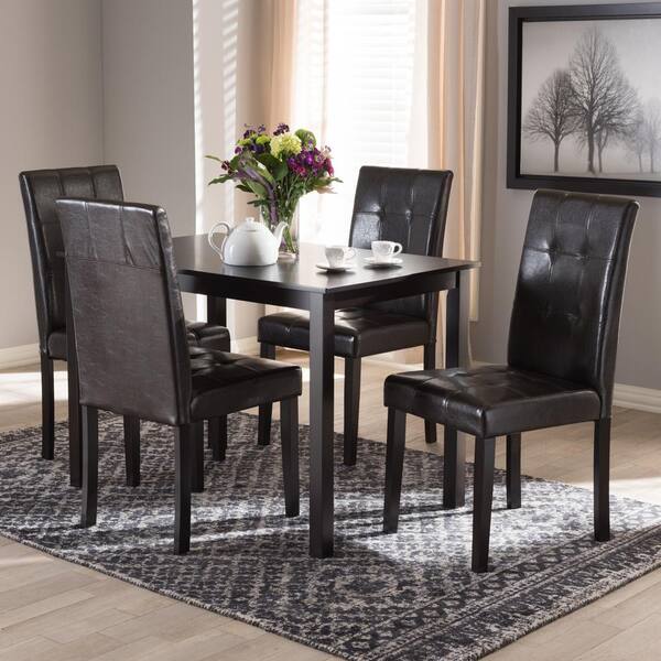 dark brown 5 piece dining set