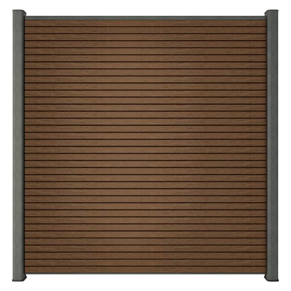 Ultra Easy Fencing 6 ft. x 6 ft. Gray Aluminum Ground Install Fence Post Kit for Composite Fence Panel