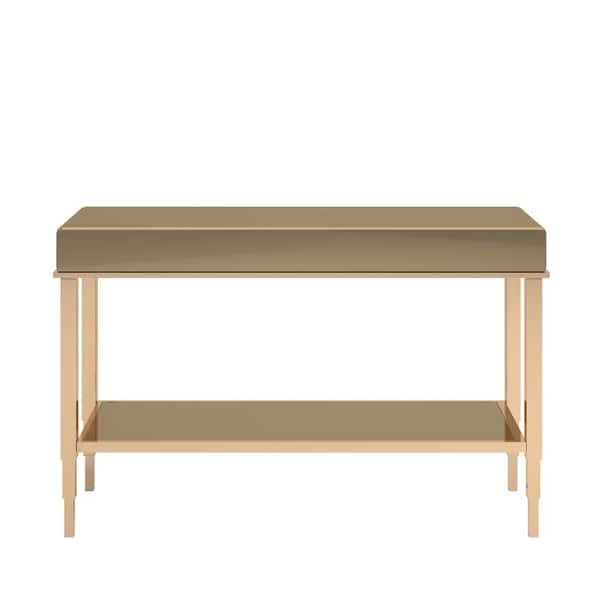 HomeSullivan 47.5 W in. Champagne Gold Mirrored 1-Drawer Tv Stand Fits TV up to 50 in.