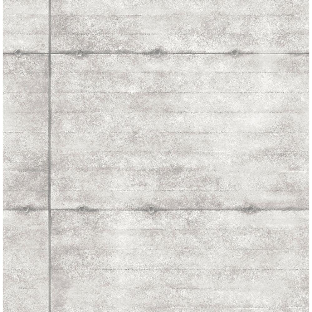 Brewster Reuther Grey Smooth Concrete Paper Strippable Roll Wallpaper