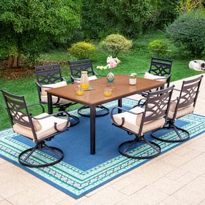 Brown metal deals outdoor dining table