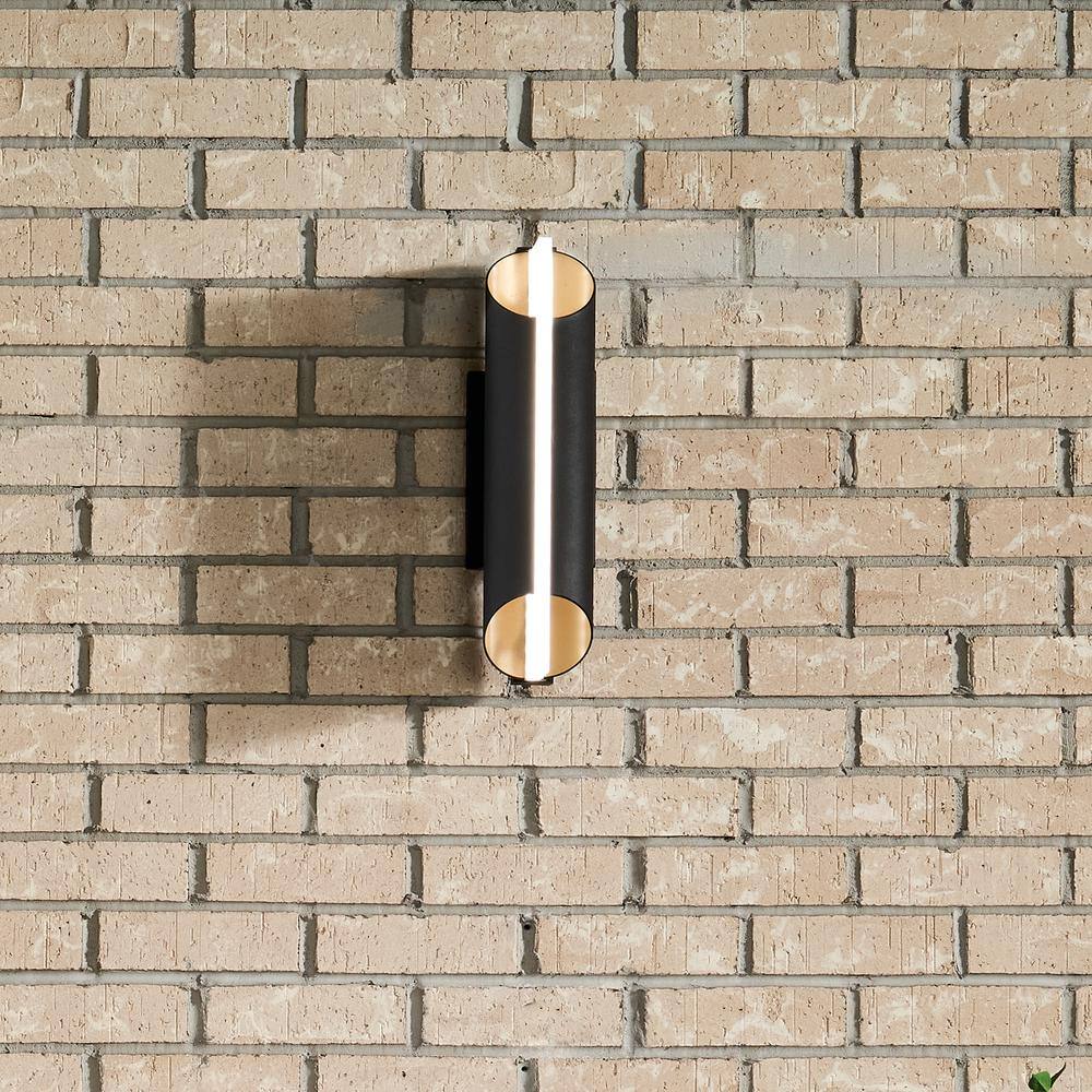 Astalis Black and Gold Cylinder LED Wall Light
