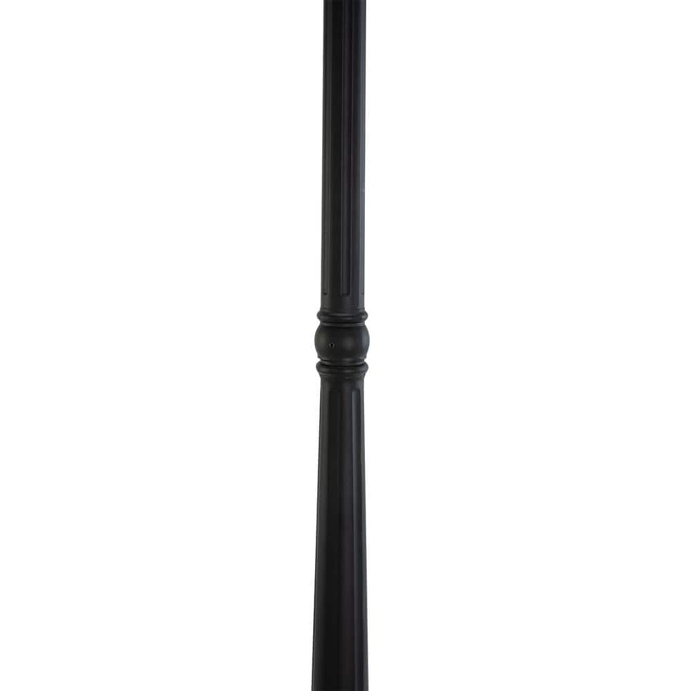 Black Aluminum Solar LED Lamp Post with Clear Glass Shade