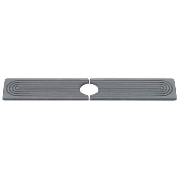 Numhew 0.5 in. H x 23.6 in. W x 4 in. D Dark Gray Quick Dry Sink Splash Guard, Sink Faucet Mat, Stone Sink Tray for Kitchen