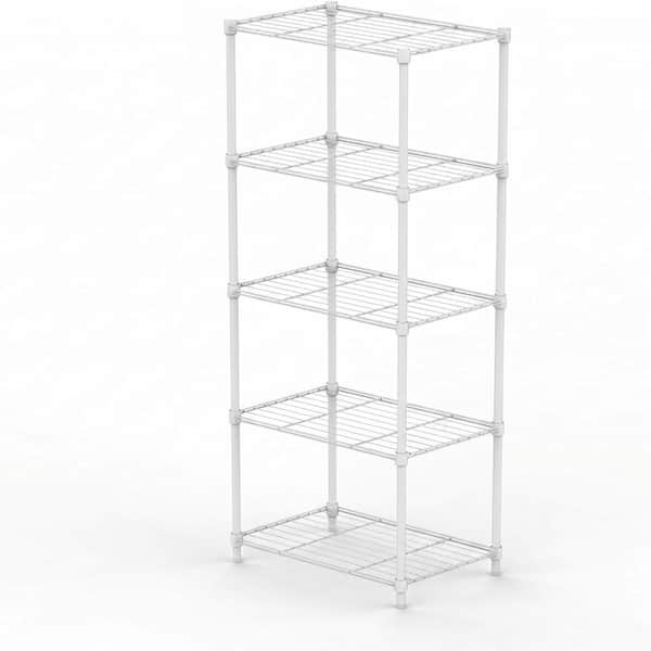5-Tier Wire Shelving Unit, 55 in. H Compact Metal Storage Rack with Adjustable Shelves for Pantry, Kitchen & Closet