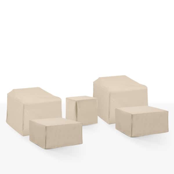 CROSLEY FURNITURE 5-Piece Tan Outdoor Furniture Cover Set