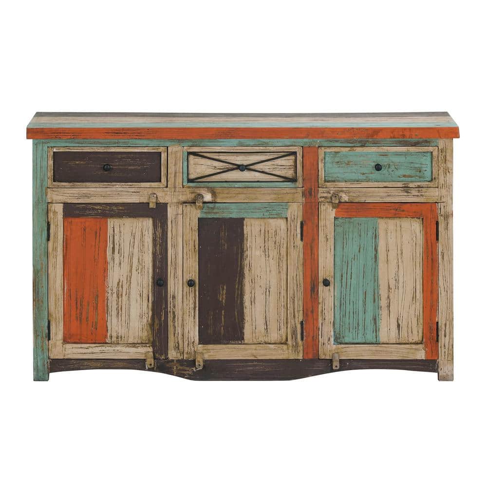 Noble House Edgell Multicolored Distressed Sideboard 109842 The Home