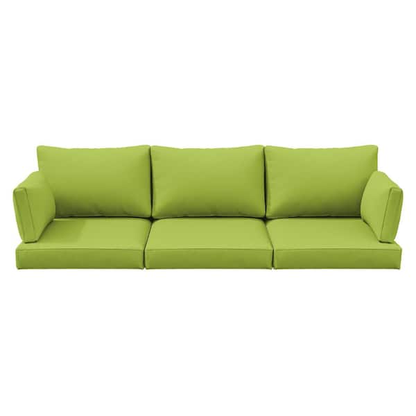 WNP 25.6 in. x 23.6 in. x 4 in. (8-Piece) Deep Seating Outdoor Lounge Chair Sofa Cushion with Lumber Pillow Cushion Grass