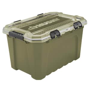20-Gal. Professional Duty Waterproof Storage Container with Hinged Lid in Olive