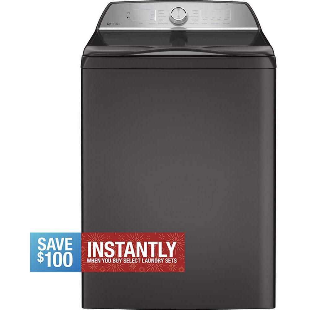 GE Profile 5.0 cu. ft. High-Efficiency Smart Top Load Washer in Diamond Gray with Microban Technology, ENERGY STAR