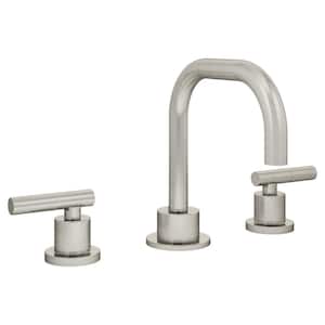 Dia Widespread Two-Handle Bathroom Faucet with Push Pop Drain Assembly in Satin Nickel (1.0 GPM)