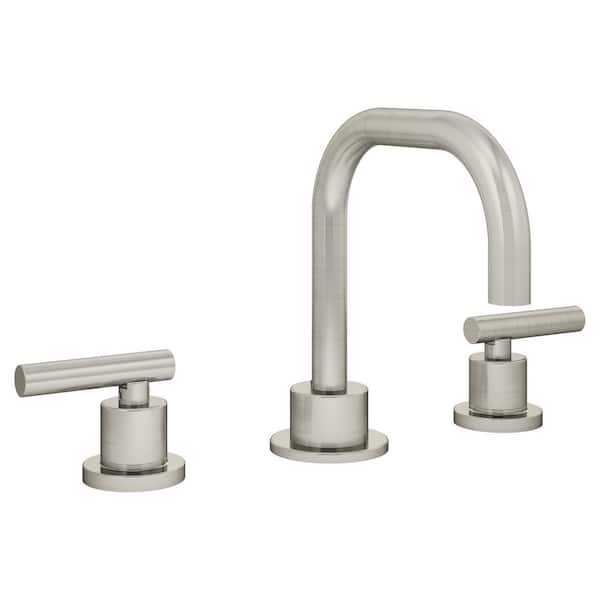 Symmons Dia Widespread Two-Handle Bathroom Faucet with Push Pop Drain Assembly in Satin Nickel (1.0 GPM)