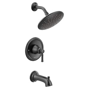 Dartmoor Posi-Temp Rain Shower 1-Handle Tub and Shower Faucet Trim Kit in Matte Black (Valve Not Included)