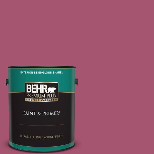 BEHR PREMIUM PLUS 1 gal. #110B-6 Cran Brook Semi-Gloss Enamel Exterior Paint & Primer