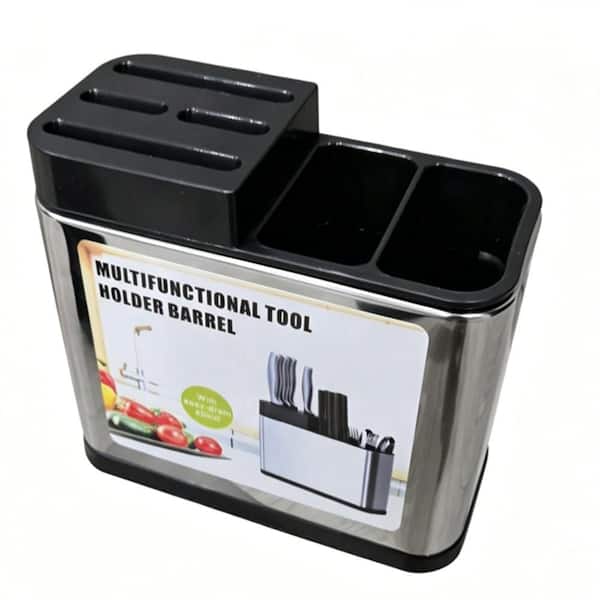 Stainless Steel Kitchen Cutlery Holder, Knife Block, Storage Rack Organizer, Utensils Chopstick Box for Kitchen