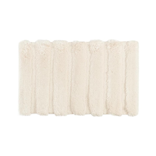 Madison Park Tufted Pearl Channel 21 in. x 34 in. Wheat Polyester Rectangle Bath Rug