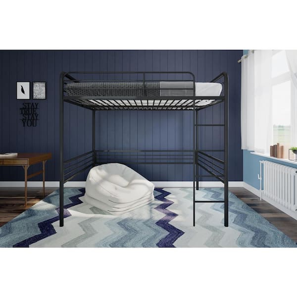 Dhp Amelia Black Full Metal Loft Bed, Loft King Size Metal Bed Frame Instructions