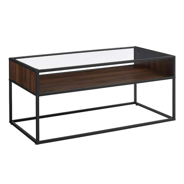 cece collection cool walnut and white 40 inch coffee table