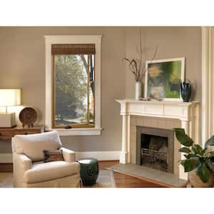 30.75 in. x 40.75 in. W-2500 Series White Painted Clad Wood Left-Handed Casement Window with BetterVue Mesh Screen