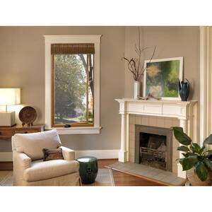 25.375 in. x 48 in. W-2500 Series Black Painted Clad Wood Double Hung Window w/ Natural Interior and Screen