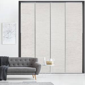 Mica + 99.99% Blackout Natural Woven Adjustable Sliding Window Panel Track with 23 in. Slates Up to 86 in. W x 96 in. L