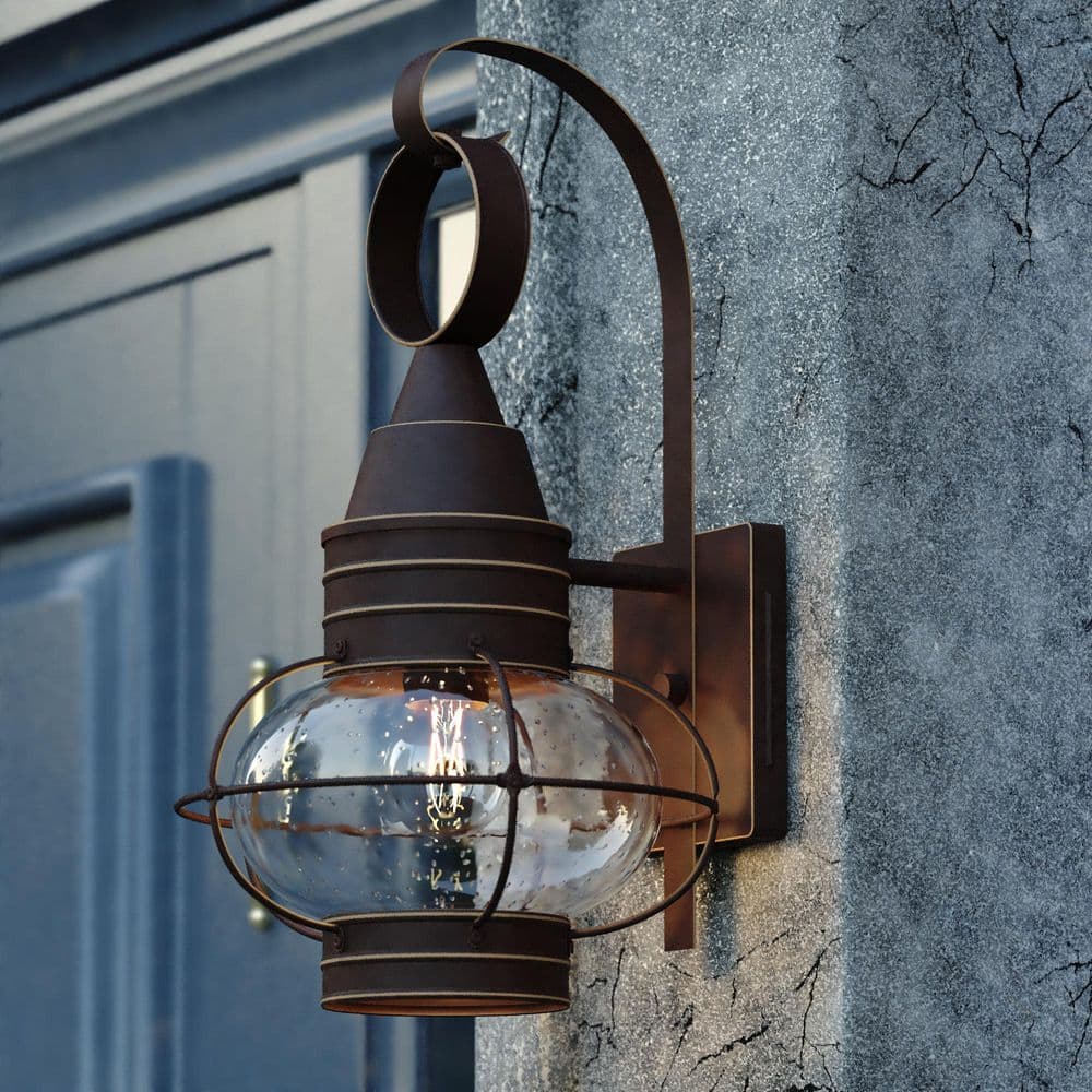 Chatham 1 Light Bronze Coastal Outdoor Wall Lantern Clear Glass price history on PriceWatchPro