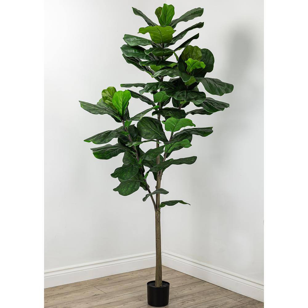 Botanical 7 ft. Green Artificial Fiddle Leaf Fig Tree in Pot L2100 ...