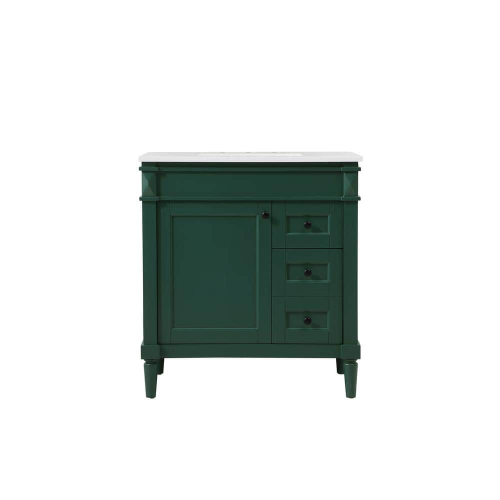 Simply Living 32 in. W x 21 in. D x 35 in. H Bath Vanity in Green with Ivor