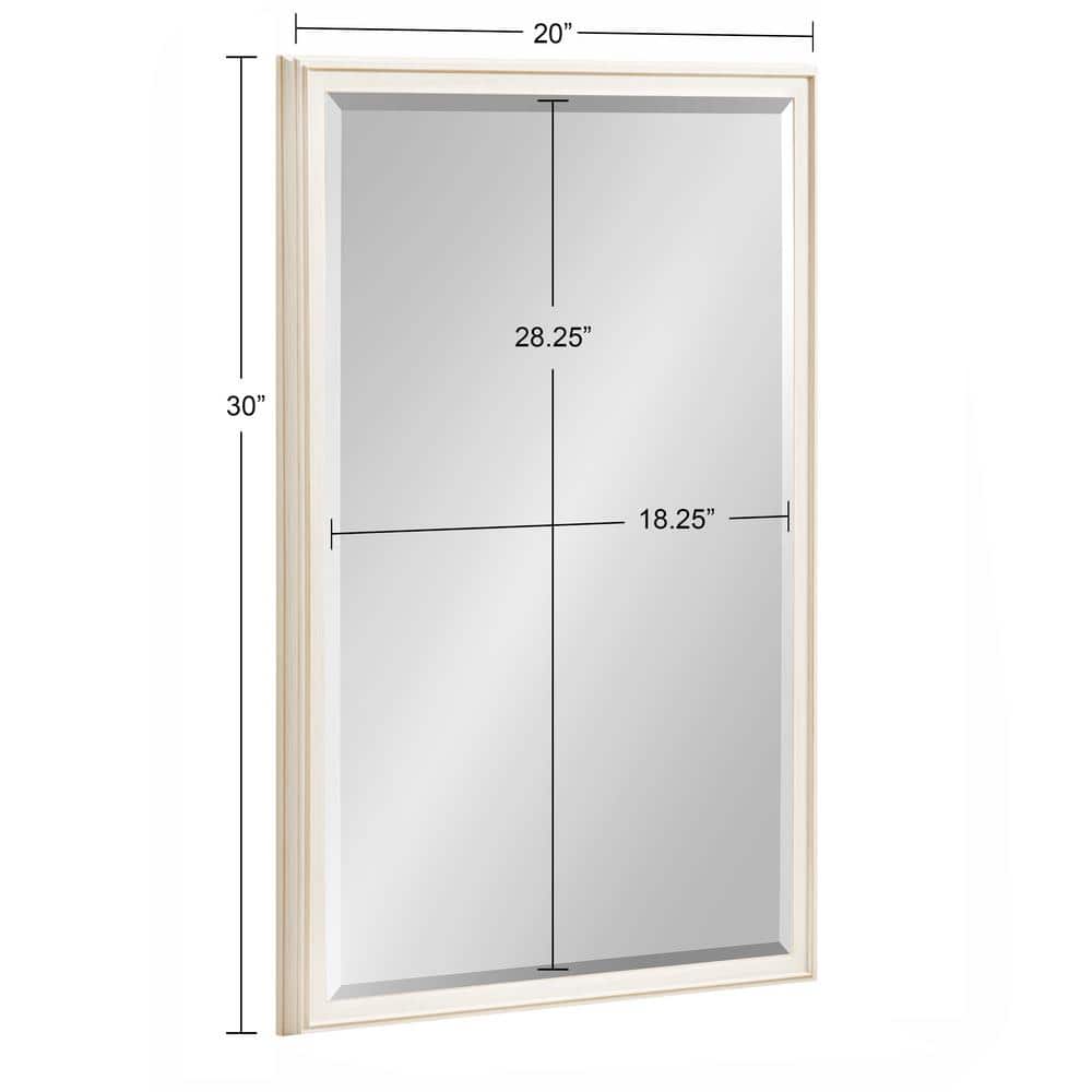 Oakhurst 20"x30" White Rectangular Wall Mirror with Stepped Frame