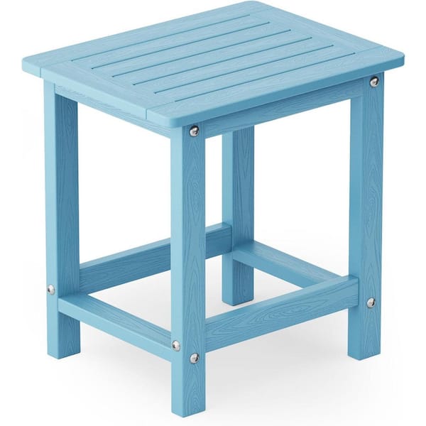Mximu Modern Blue Eco-Friendly HIPS Plastic Indoor Outdoor Side Table Waterproof and UV Resistant