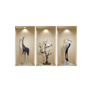 Brown and Black 3D Design Niche Wall Decal - Set of 3 : Easy to Apply, Stunning Decorative Stickers for Home and Office