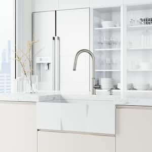 Hart Arched Single Handle Pull-Down Spout Kitchen Faucet Set with Soap Dispenser in Stainless Steel