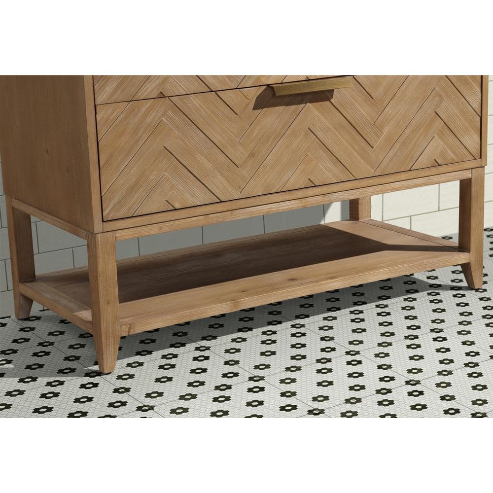 Carlsbad 42" Weathered Fir Freestanding Vanity with Concrete Top