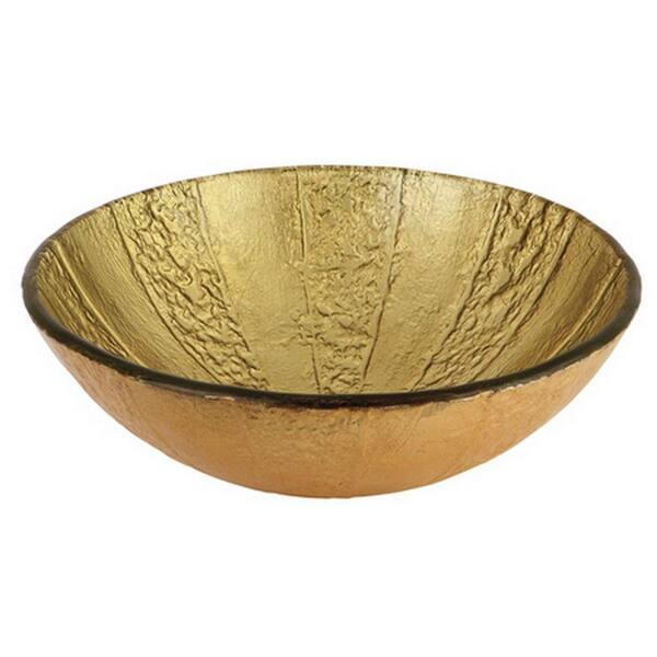 Kingston Brass Glass Vessel Sink in Gold and Brown