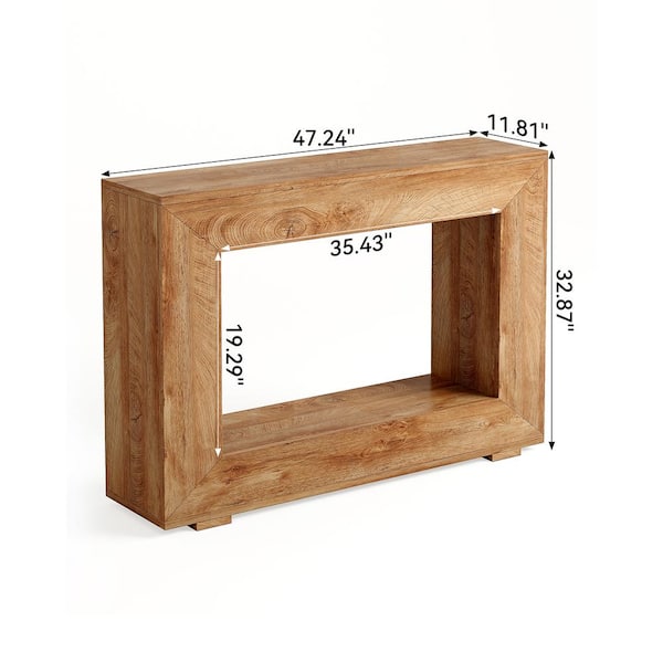 Turrella 47 in. Wood Color Rectangle MDF Console Table with Storage, Accent Table for Living Room, Entrance, Hallway
