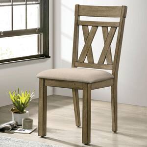 Vista Hills Light Brown and Beige Polyester Padded Dining Side Chair (Set of 2)