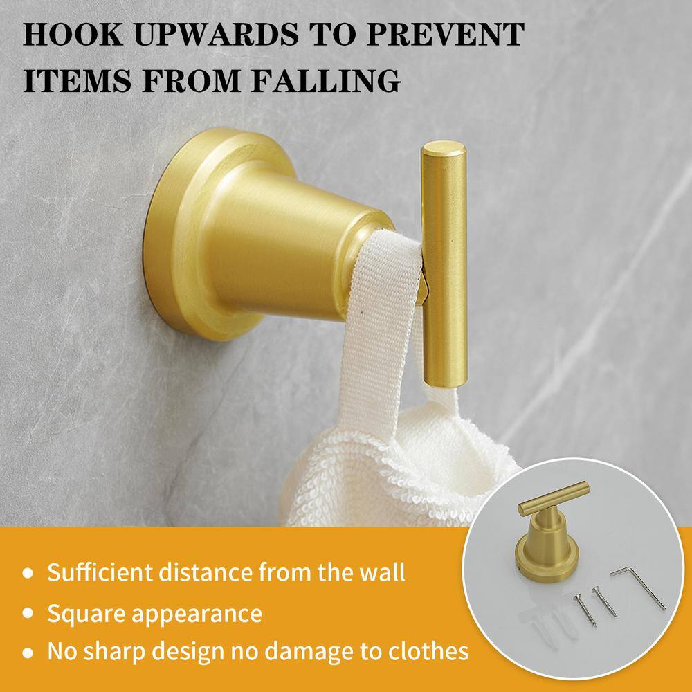 Brushed Gold Stainless Steel 4-Piece Bathroom Hardware Set