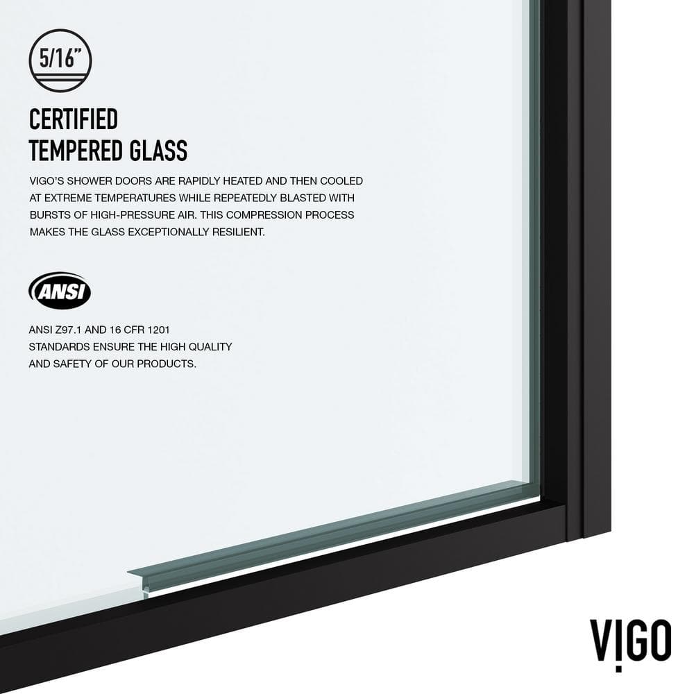 Astoria 76" High Matte Black Framed Pivot Shower Door
