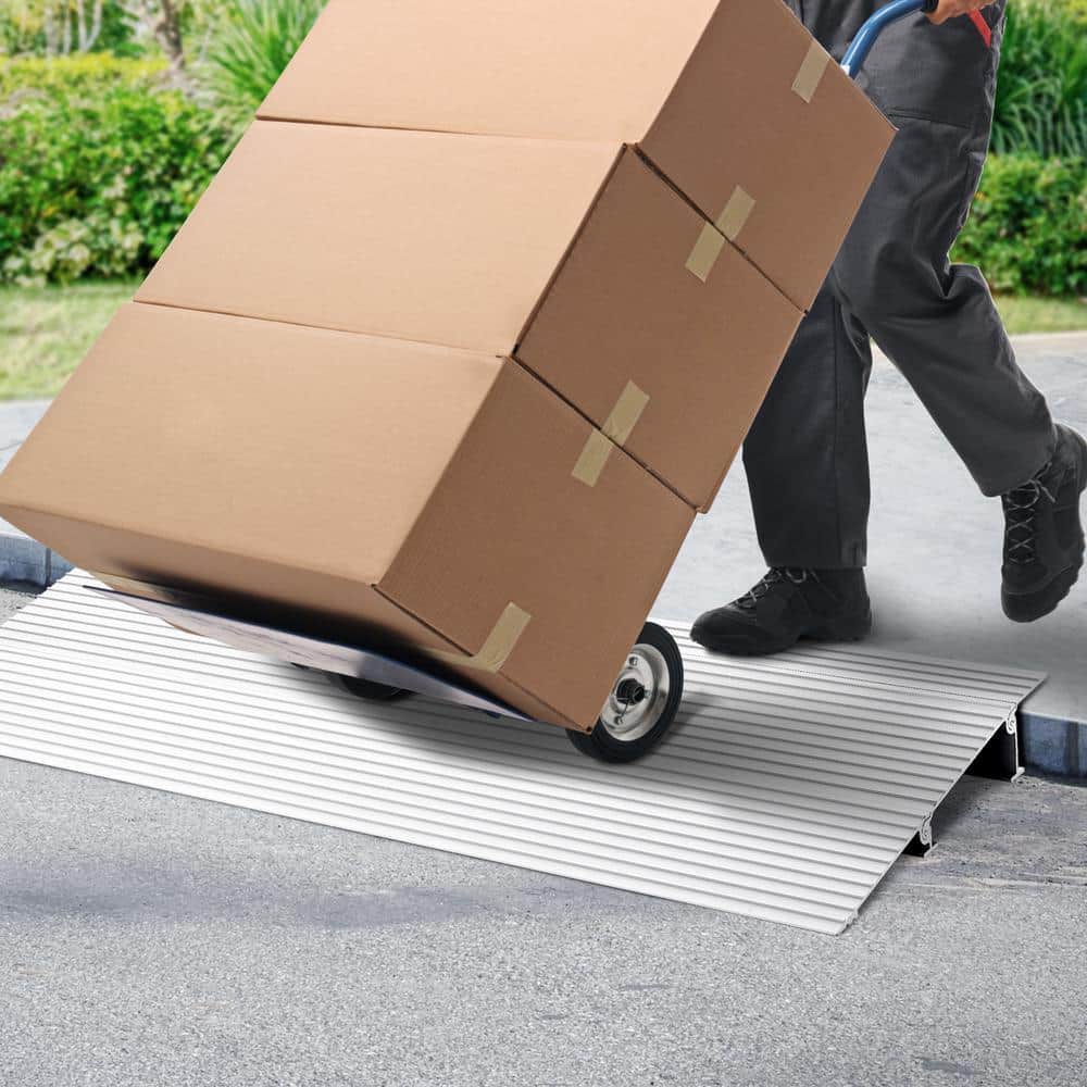 Adjustable Aluminum Threshold Ramp for Wheelchairs, 800 lb Capacity
