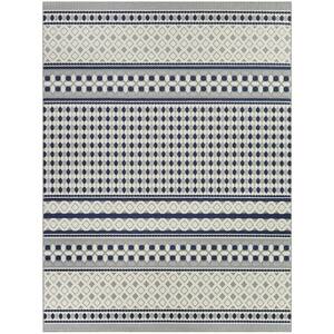 Linon Home Decor Marcy Ivory and Blue 5 ft. W x 7 ft. L Washable Polyester  Indoor/Outdoor Area Rug THDR04041 - The Home Depot