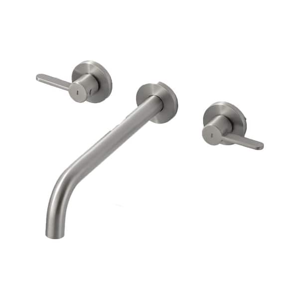Lukvuzo 2-Handle Wall Mount Roman Tub Faucet in Brushed Nickel
