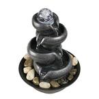 11.4 in. 4-Tier Tabletop Water Fountain with a Ball for Home Office Decor