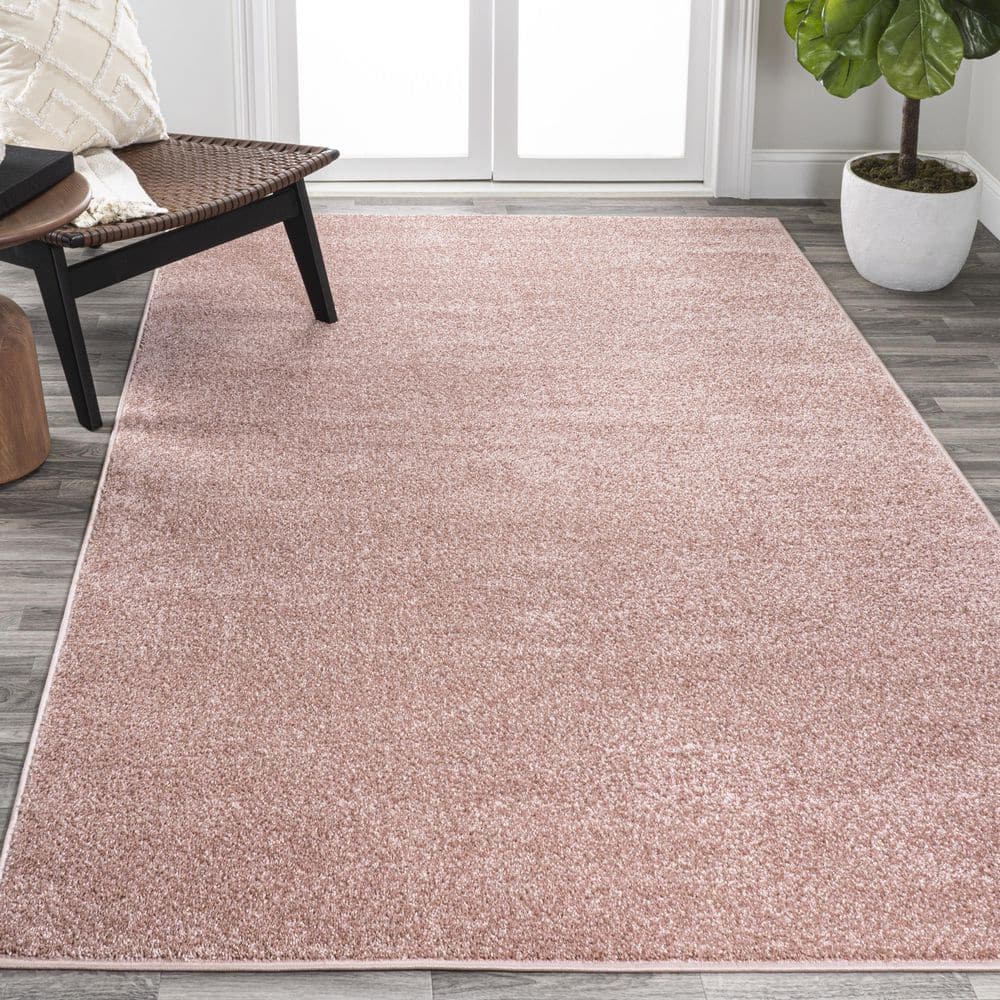 Pink Synthetic Fiber Reversible Low-Pile Area Rug, 8' x 10'