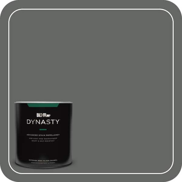 BEHR DYNASTY 1 qt. #PPU25-02 Black Locust Semi-Gloss Enamel Interior Stain-Blocking Paint and Primer