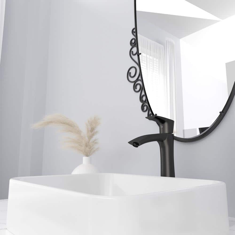 19" White Ceramic Rectangular Vessel Sink with Oil Rubbed Bronze Faucet