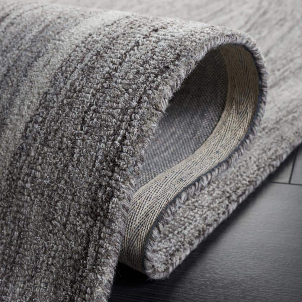 Gray Abstract Hand-Tufted Wool Area Rug 4'x6'