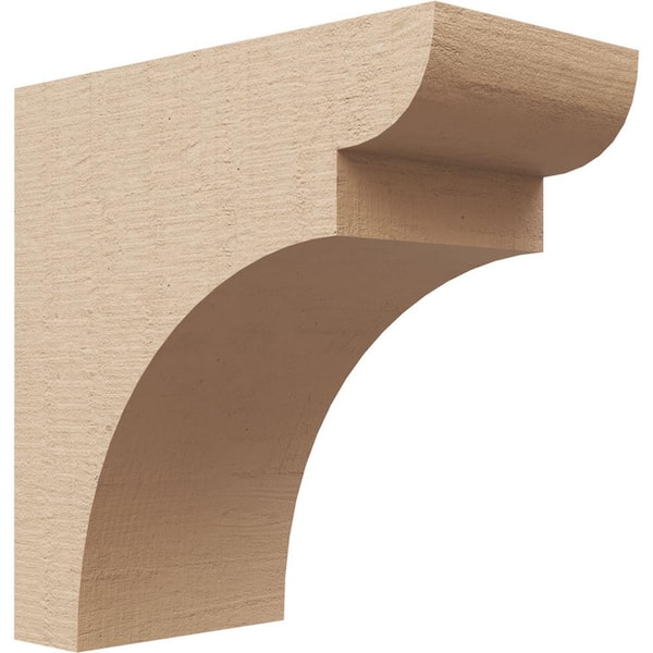 Ekena Millwork 4 in. x 8 in. x 8 in. Series 1 Classic Yorktown Rough Cedar Woodgrain Timberthane Polyurethane Corbel, Primed Tan