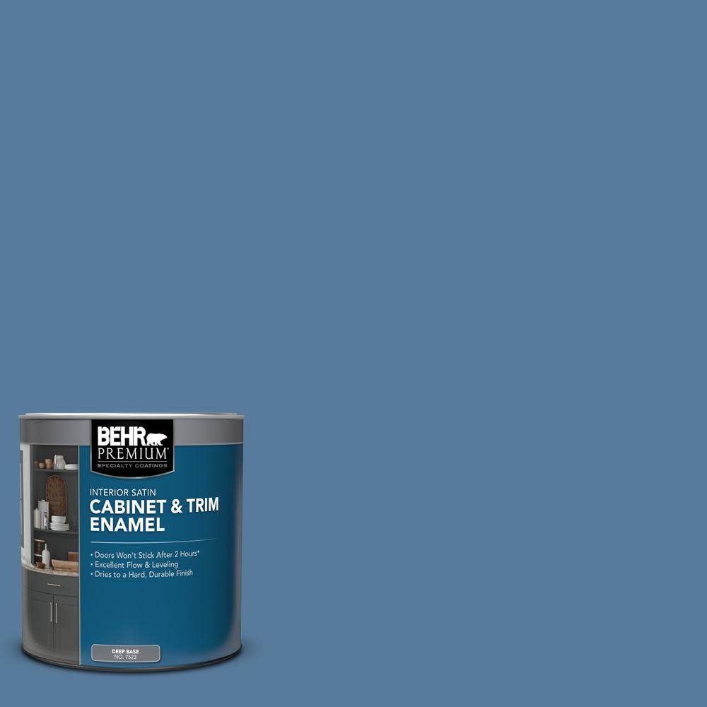 BEHR PREMIUM 1 qt. #PPU14-02 Glass Sapphire Satin Enamel Interior ...