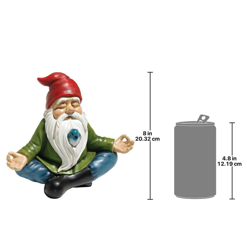 Whimsical Zen Garden Gnome Statue with Bird