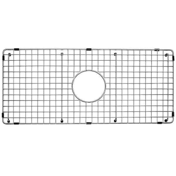 SERENE VALLEY 27.24-in x 12.56-in Center Drain Heavy-Duty Stainless Steel Sink Protector NDG2813C